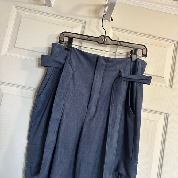 White House Black Market Faux UltraSuede Paperbag Waist Tapered Ankle Pant - Picture 7 of 14